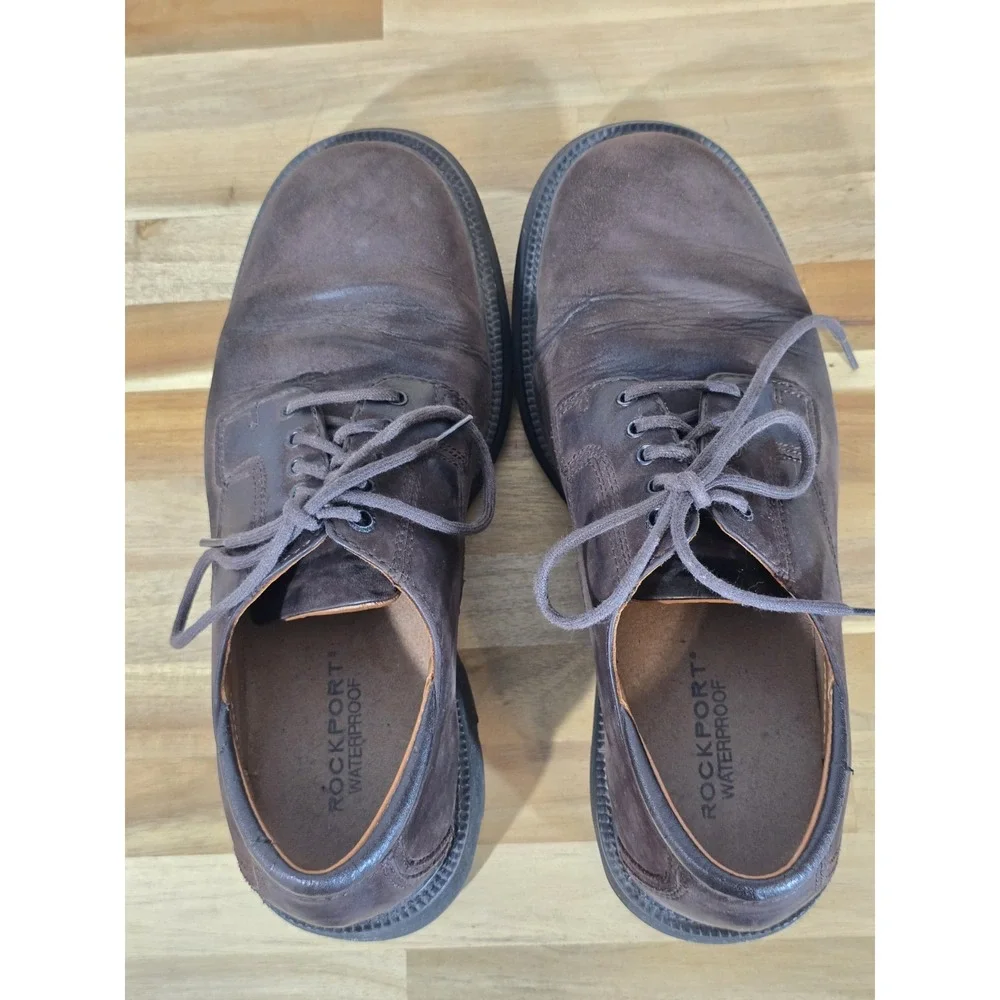 Rockport‎ Brown Suede Oxford Shoes Mens Size 8M Comfort Walking Casual Lace Up